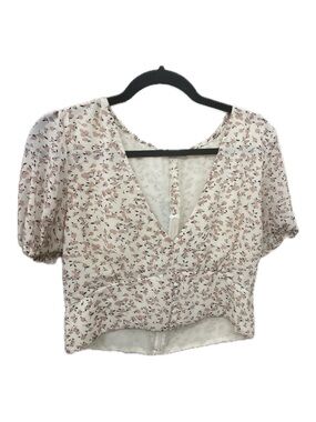 Beginning Boutique Fierce Tiger Crop Top White Floral